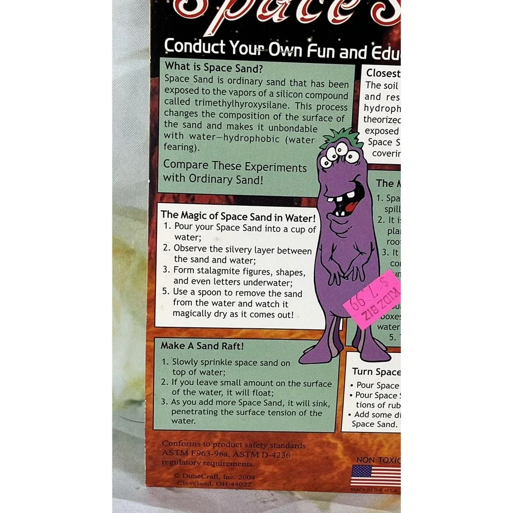SPACE SAND by Dune Craft TriColor NEW In Package 2004 Vintage Blue Yellow Red
